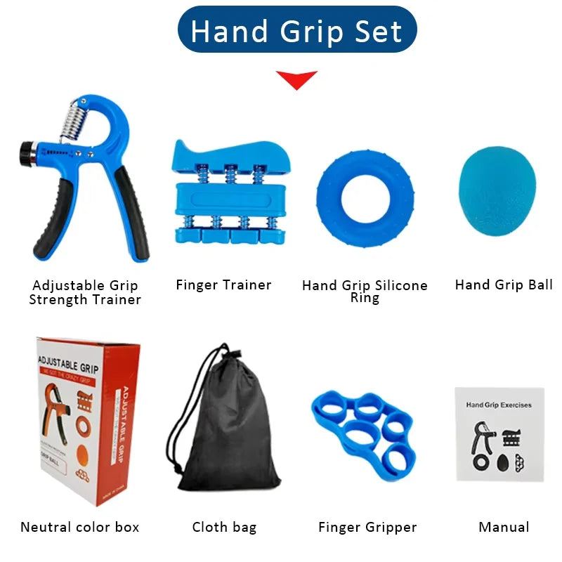 Wholesale Professional Adjustable Workout Custom Color and Logo Set of 5 Adjustable Silicone Hand Grip Strength Trainer
